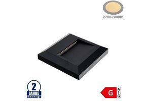 2W LED Treppenleuchte Quadratisch Schwarz Warmweiß