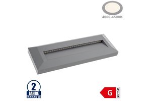 3W LED Treppenleuchte Rechteckig Grau Neutralweiß