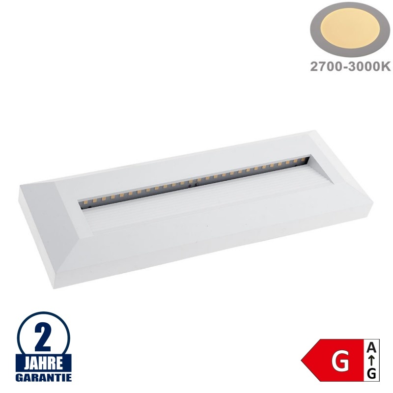 3W LED Treppenleuchte Rechteckig Weiß Warmweiß