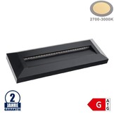 3W LED Treppenleuchte Rechteckig Schwarz Warmweiß
