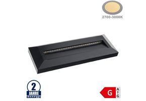 3W LED Treppenleuchte Rechteckig Schwarz Warmweiß