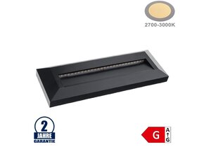 3W LED Treppenleuchte Rechteckig Schwarz Warmweiß