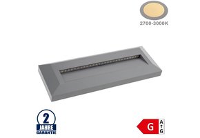 3W LED Treppenleuchte Rechteckig Grau Warmweiß