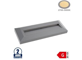 3W LED Treppenleuchte Rechteckig Grau Warmweiß