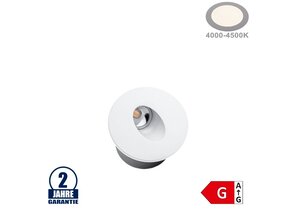 3W LED Treppenleuchte Einbau Rund Weiß Neutralweiß