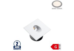 3W LED Treppenleuchte Einbau Quadratisch Weiß Neutralweiß