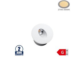 3W LED Treppenleuchte Einbau Rund Weiß Warmweiß
