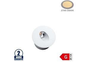 3W LED Treppenleuchte Einbau Rund Weiß Warmweiß