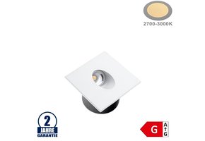 3W LED Treppenleuchte Einbau Quadratisch Weiß Warmweiß