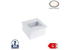 3W LED Treppenleuchte Einbau Quadratisch Weiß Neutralweiß 70lm