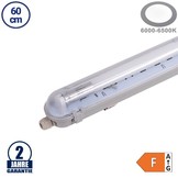 9W LED Feuchtraum/-Wannenleuchte inkl. Röhre SET 60cm einflammig IP65 Kaltweiß