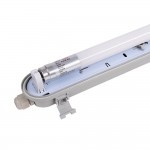 18W LED Feuchtraum/-Wannenleuchte inkl. Röhre SET 120cm einflammig IP65 Kaltweiß