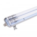 44W LED Feuchtraum/-Wannenleuchte inkl. Röhren SET 150cm zweiflammig IP65 Neutralweiß