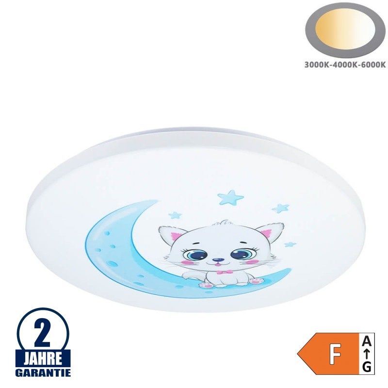 65W Kinderzimmerleuchte BLUE KITTY Farbwechsel 3000K-6000K