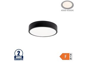 18W LED Deckenleuchte Rund Schwarz Neutralweiß