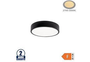18W LED Deckenleuchte Rund Schwarz Warmweiß
