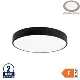 30W LED Deckenleuchte Rund Schwarz Neutralweiß