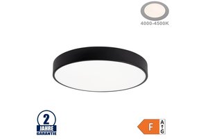 30W LED Deckenleuchte Rund Schwarz Neutralweiß