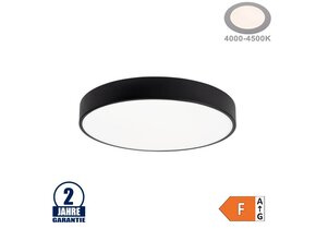 30W LED Deckenleuchte Rund Schwarz Neutralweiß