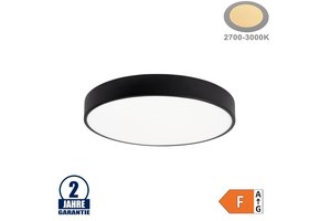 30W LED Deckenleuchte Rund Schwarz Warmweiß