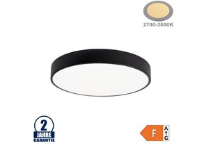 30W LED Deckenleuchte Rund Schwarz Warmweiß