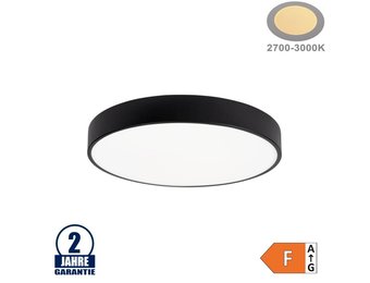 30W LED Deckenleuchte Rund Schwarz Warmweiß