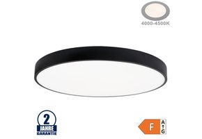 54W LED Deckenleuchte Rund Schwarz Neutralweiß