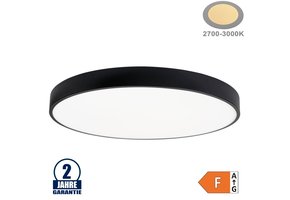 54W LED Deckenleuchte Rund Schwarz Warmweiß