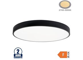 54W LED Deckenleuchte Rund Schwarz Warmweiß