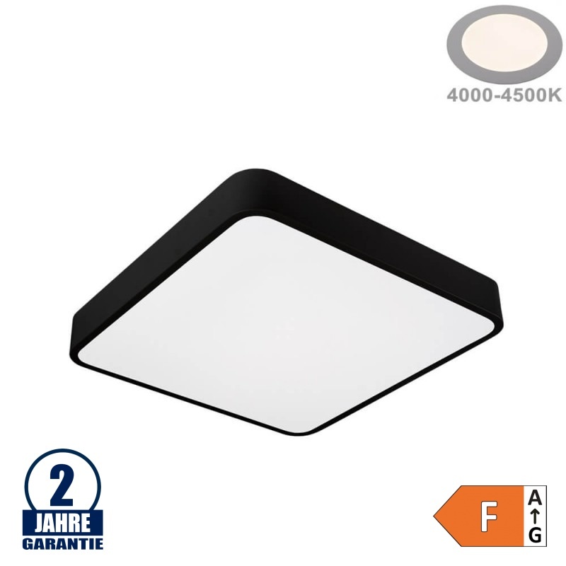30W LED Deckenleuchte Quadratisch Schwarz Neutralweiß