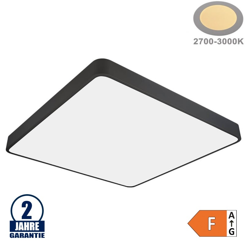 64W LED Deckenleuchte Quadratisch Schwarz Warmweiß