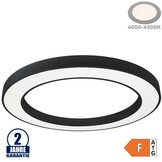 64W LED Deckenleuchte Design Rund Schwarz Neutralweiß