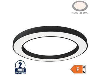 64W LED Deckenleuchte Design Rund Schwarz Neutralweiß