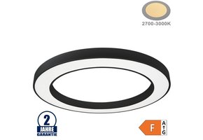 64W LED Deckenleuchte Design Rund Schwarz Warmweiß