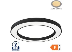 64W LED Deckenleuchte Design Rund Schwarz Warmweiß