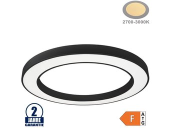 64W LED Deckenleuchte Design Rund Schwarz Warmweiß