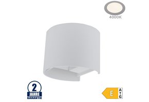 6W LED Wandleuchte Rund Up and Down Weiß IP54 Neutralweiß