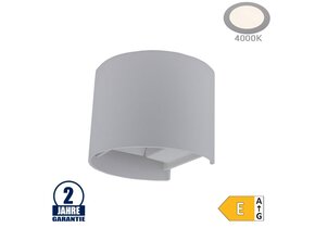 6W LED Wandleuchte Rund Up and Down Grau IP54 Neutralweiß