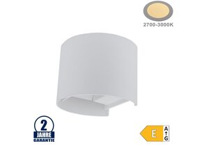 6W LED Wandleuchte Rund Up and Down Weiß IP54 Warmweiß