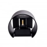 6W LED Wandleuchte Rund Up and Down Schwarz IP54 Warmweiß