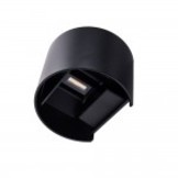 6W LED Wandleuchte Rund Up and Down Schwarz IP54 Warmweiß
