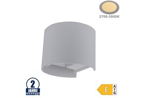 6W LED Wandleuchte Rund Up and Down Grau IP54 Warmweiß