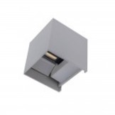 6W LED Wandleuchte Würfel Up and Down Grau IP54 Neutralweiß