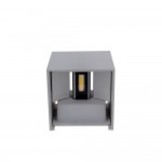 6W LED Wandleuchte Würfel Up and Down Grau IP54 Warmweiß