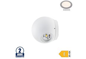 6W LED Wandleuchte Kugel Up and Down Weiß IP54 Neutralweiß