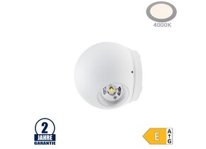 6W LED Wandleuchte Kugel Up and Down Weiß IP54 Neutralweiß