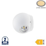6W LED Wandleuchte Kugel Up and Down Weiß IP54 Warmweiß