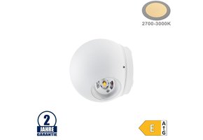 6W LED Wandleuchte Kugel Up and Down Weiß IP54 Warmweiß