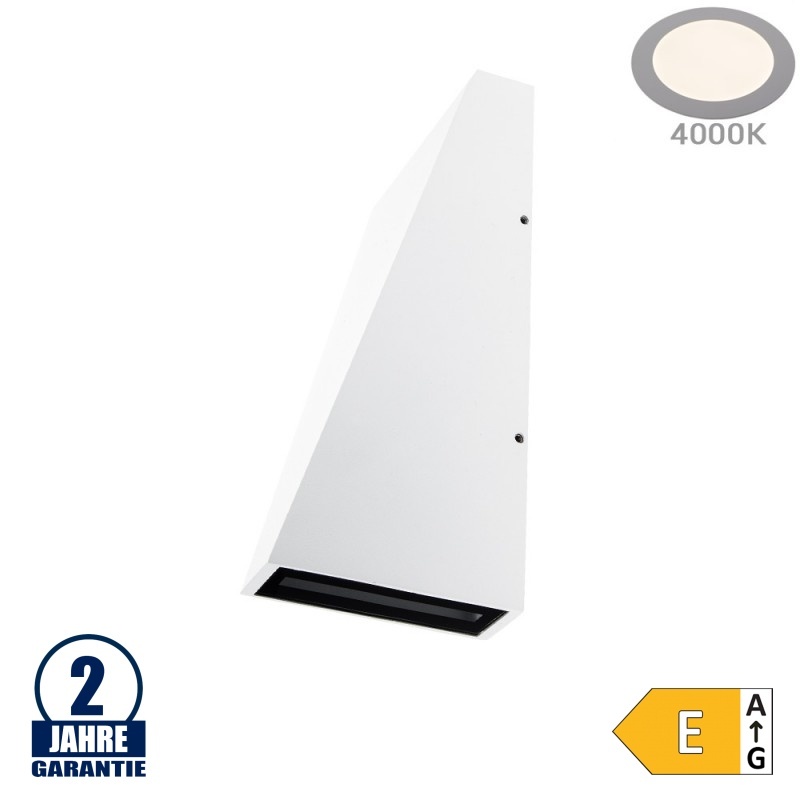6W LED Wandleuchte Trapez Up and Down Weiß IP54 Neutralweiß