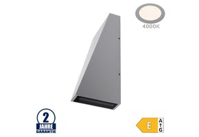 6W LED Wandleuchte Trapez Up and Down Grau IP54 Neutralweiß